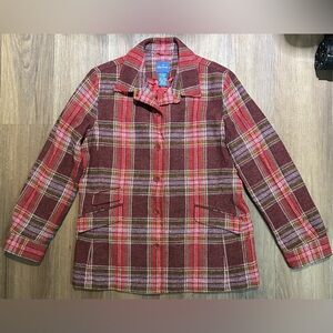 Façonnable Plaid Wool Blend Jacket Womens Multicolor Sz XL